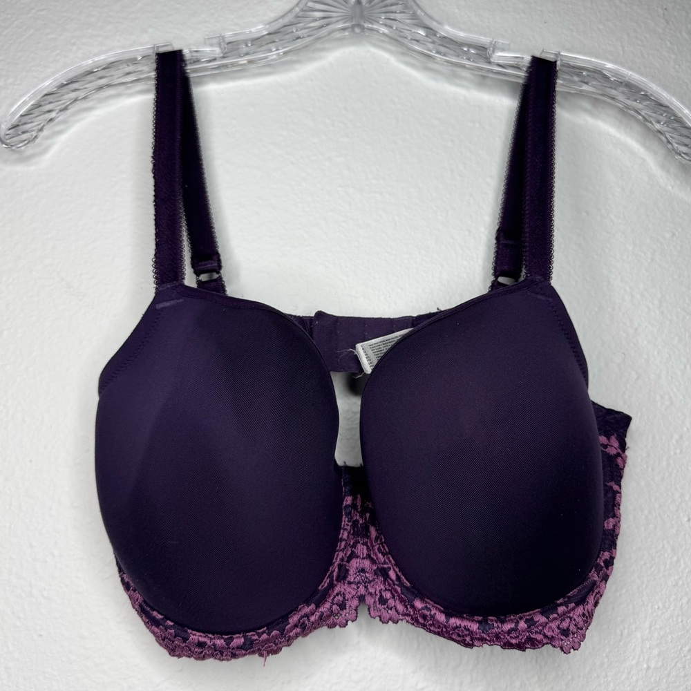 Wacoal Purple Underwire Floral Lace Bra Womens Size 36DD 853191